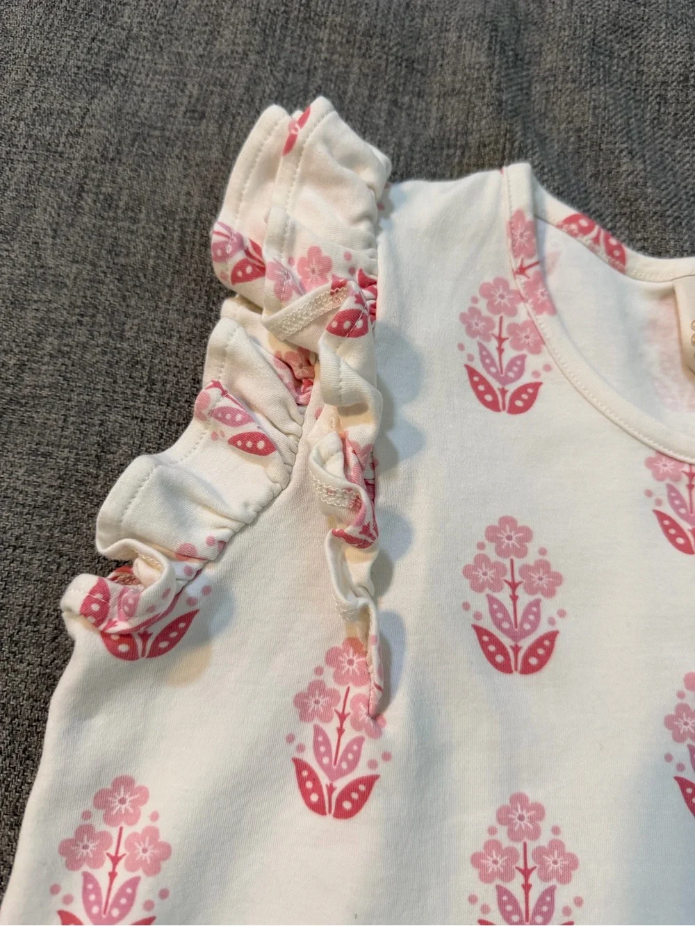 The Beaufort Bonnet Company Polly White Dress with Pink Floral Print size 14